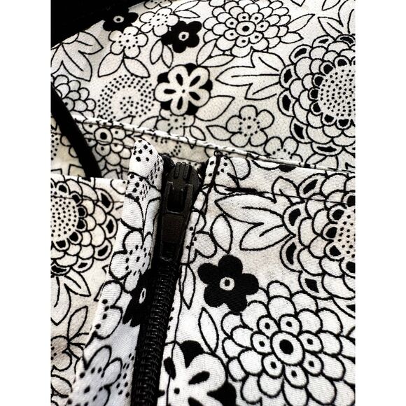 Y2k Black and White Boho Indie Whimsygoth Floral Faux Wrap Skirt size M - Picture 6 of 8